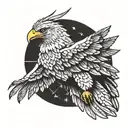 eagle spreading its wings tattoo design idea