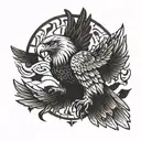 eagle spreading its wings tattoo design idea