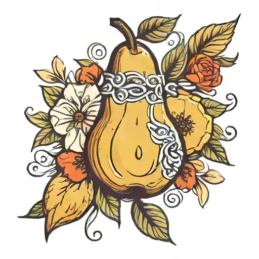 pear tattoo design idea