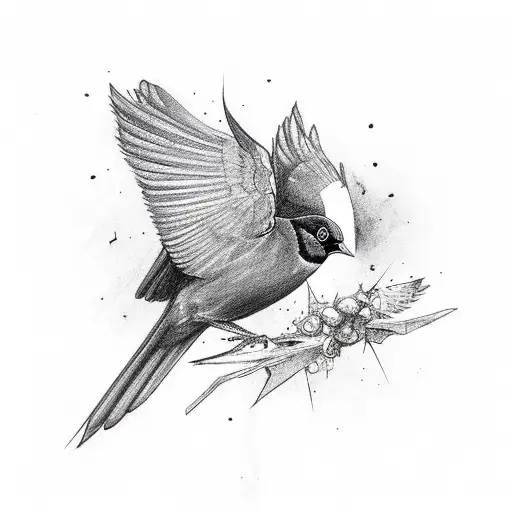 blackbird singing in the dead of night take these broken wings and learn to fly tattoo design idea
