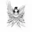 blackbird singing in the dead of night take these broken wings and learn to fly tattoo design idea