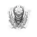 drakon and fire tattoo design idea