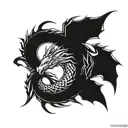 Ouroboros dragon on elbow tattoo design idea