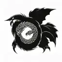 Ouroboros dragon on elbow tattoo design idea