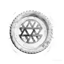 tractor tire with Israel flag inside of it tattoo design idea