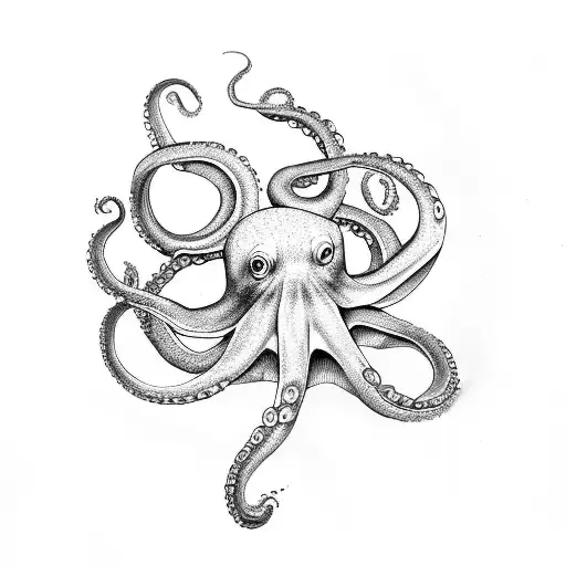 octopus and turtle tattoo design idea