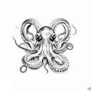 octopus and turtle tattoo design idea