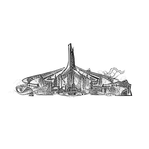 main stage of the Tomorrowland festival with fireworks tattoo design idea
