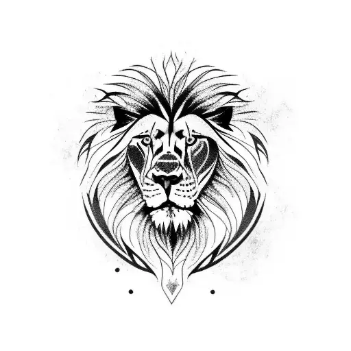 Lion with blu eyes and a scar tattoo design idea