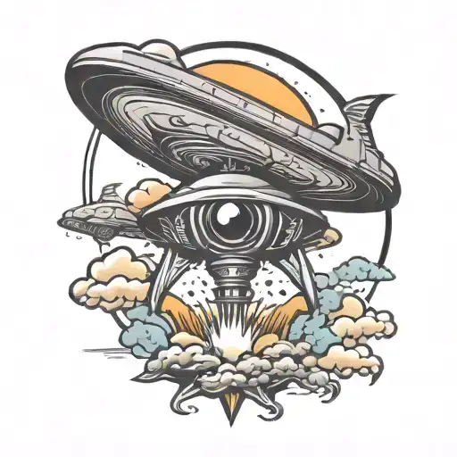 ufo dope tattoo design idea