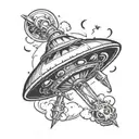 ufo dope tattoo design idea