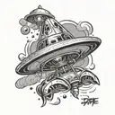 ufo dope tattoo design idea
