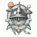 ufo dope tattoo design idea