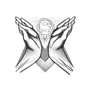 hate, love on fingers with gottics letters tattoo design idea