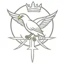 crown hawk cross tattoo design idea