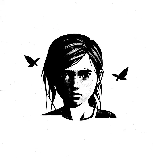 Blackwork Ellie's Tattoo From Last Of Us Part 2 Tattoo Idea - BlackInk  AI