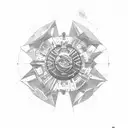 game destiny solar sistem with the great machine tattoo design idea