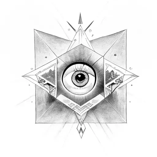 illuminati eye pyramids  tattoo design idea