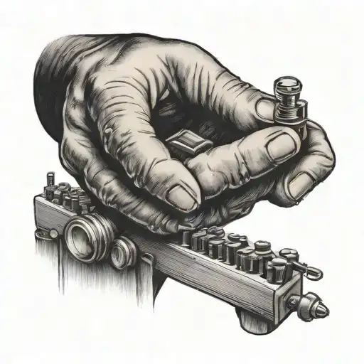 A tattoo of a carpenter's hands building a stage for a concert with animals in the audience tattoo design idea