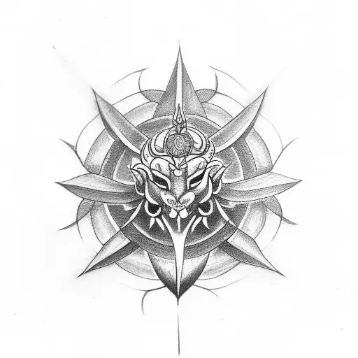 armband tatoo with trishul and damru as centre tattoo design idea