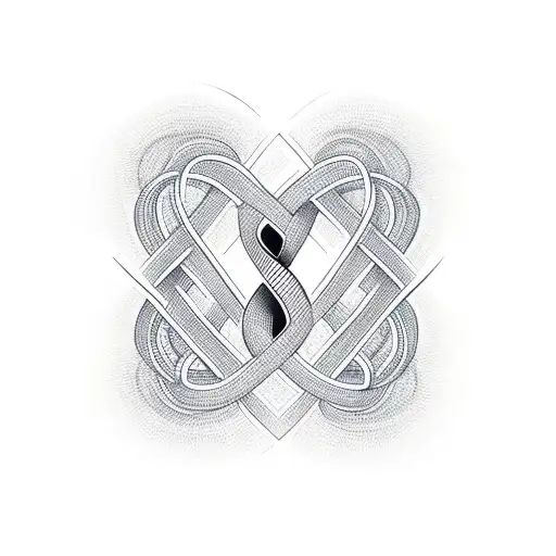 A minimalist design of the number 9 intertwined with a heart symbolizing love tattoo design idea