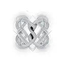 A minimalist design of the number 9 intertwined with a heart symbolizing love tattoo design idea