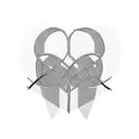 A minimalist design of the number 9 intertwined with a heart symbolizing love tattoo design idea