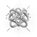 A minimalist design of the number 9 intertwined with a heart symbolizing love tattoo design idea