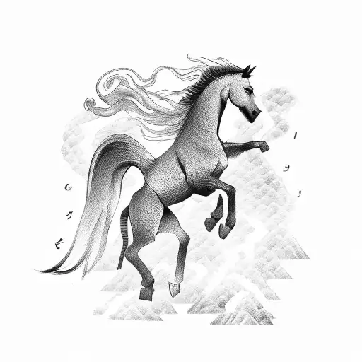 Chinese zodiac horse and monkey letters tattoo design idea