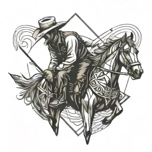 cowboy western tattoo design idea