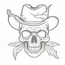 western skull tattoo design idea
