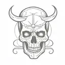 western skull tattoo design idea