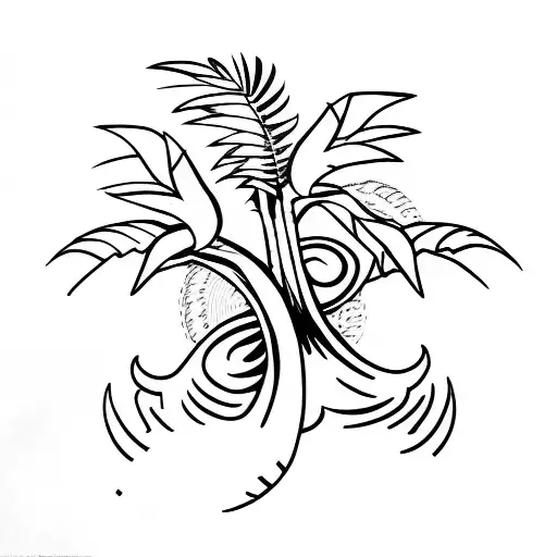 guardian angel palm tree protecting me  tattoo design idea