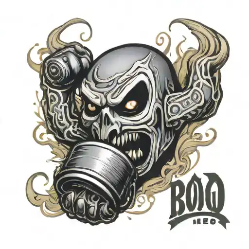 Boogeyman wearing boxing gloves  tattoo design idea