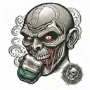 Boogeyman wearing boxing gloves  tattoo design idea