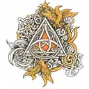 holy trinity symbol tattoo design idea