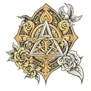 holy trinity symbol tattoo design idea