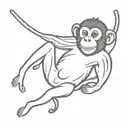 monkey hanging upside tattoo design idea