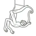 monkey hanging upside tattoo design idea