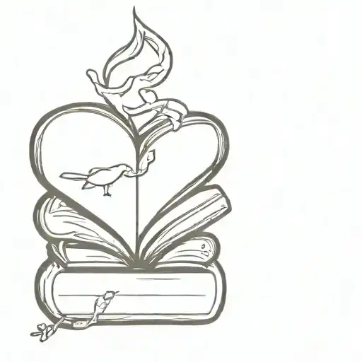 love for books and reading tattoo design idea