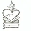 love for books and reading tattoo design idea