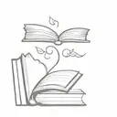 love for books and reading tattoo design idea