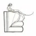 love for books and reading tattoo design idea