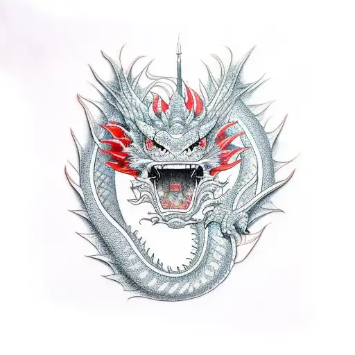 Dragon face tattoo design idea