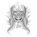 dragon face tattoo design idea