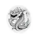 dragon face tattoo design idea