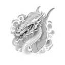 dragon face tattoo design idea
