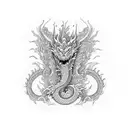 dragon face tattoo design idea
