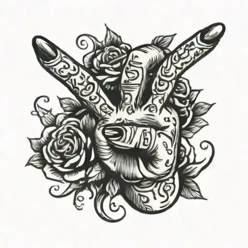 middle finger tattoo design idea