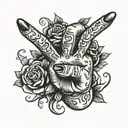 middle finger tattoo design idea